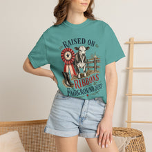 Load image into Gallery viewer, Raised on Ribbons & Fairground Dust Comfort Colors Shirt, County Fair Western Graphic Tee