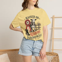 Load image into Gallery viewer, Raised on Ribbons & Fairground Dust Comfort Colors Shirt, County Fair Western Graphic Tee