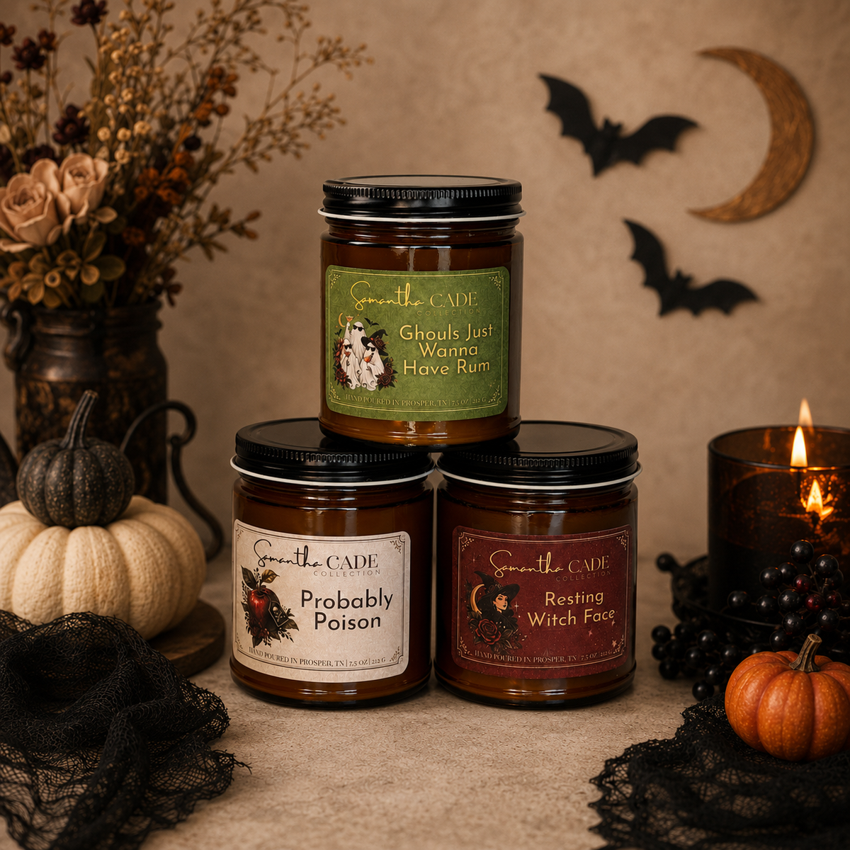 Resting Witch Face 7.5 oz Candle