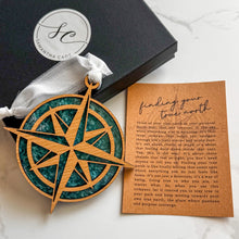 Load image into Gallery viewer, True North Compass Ornament | “Finding Your True North” Story Card