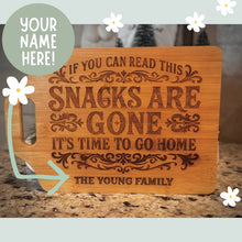 Load image into Gallery viewer, The Snacks are Gone Cutting/Serving Board