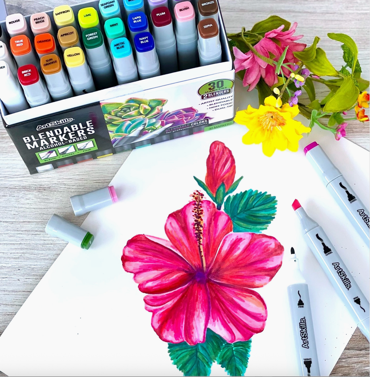 Dual-Tip Alcohol Markers, 30 Markers - Samantha Cade Collection