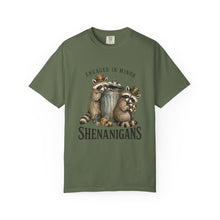 Load image into Gallery viewer, Engaged in Minor Shenanigans Comfort Colors Shirt, Funny Raccoon Graphic Tee, Sarcastic Animal Shirt - Samantha Cade Collection