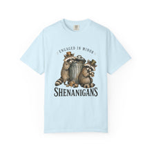 Load image into Gallery viewer, Engaged in Minor Shenanigans Comfort Colors Shirt, Funny Raccoon Graphic Tee, Sarcastic Animal Shirt - Samantha Cade Collection