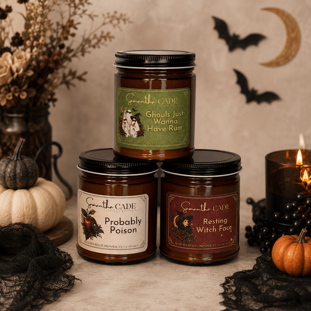 Ghouls Just Wanna Have Rum 7.5 oz. Candle - Samantha Cade Collection