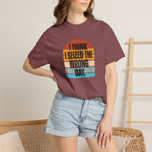Load image into Gallery viewer, I Think I Seized The Wrong Day Retro Sunset Comfort Colors Snarky T-Shirt - Samantha Cade Collection