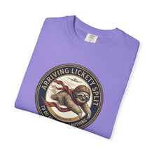 Load image into Gallery viewer, Sloth 'Arriving Lickety Split' Vintage Badge T-Shirt - Samantha Cade Collection
