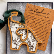 Load image into Gallery viewer, Sisterhood Elephant Ornament | Unity • Strength • Support Story Card
