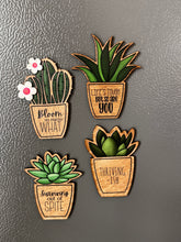 Load image into Gallery viewer, Encouraging Wooden Succulent Magnet Set of 4
