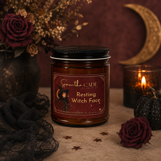Resting Witch Face 7.5 oz Candle
