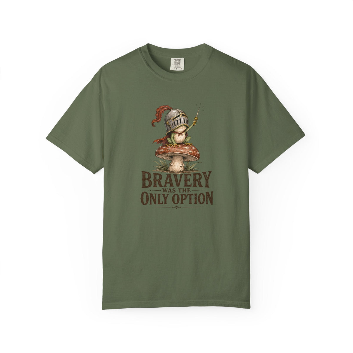 Bravery Was the Only Option Comfort Colors Shirt, Funny Frog Knight Fantasy Graphic Tee - Samantha Cade Collection
