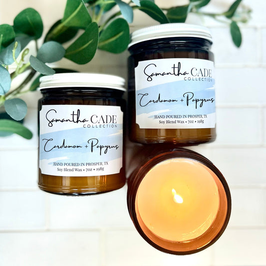 Cardamom + Papyrus 7.5 oz. Candle - Samantha Cade Collection