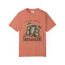 Load image into Gallery viewer, Engaged in Minor Shenanigans Comfort Colors Shirt, Funny Raccoon Graphic Tee, Sarcastic Animal Shirt - Samantha Cade Collection
