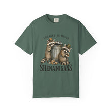Load image into Gallery viewer, Engaged in Minor Shenanigans Comfort Colors Shirt, Funny Raccoon Graphic Tee, Sarcastic Animal Shirt - Samantha Cade Collection
