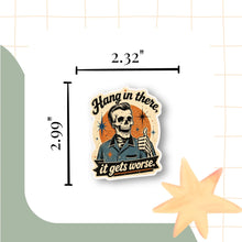 Load image into Gallery viewer, Hang in There Skeleton Sticker - Samantha Cade Collection
