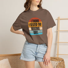 Load image into Gallery viewer, I Think I Seized The Wrong Day Retro Sunset Comfort Colors Snarky T-Shirt - Samantha Cade Collection
