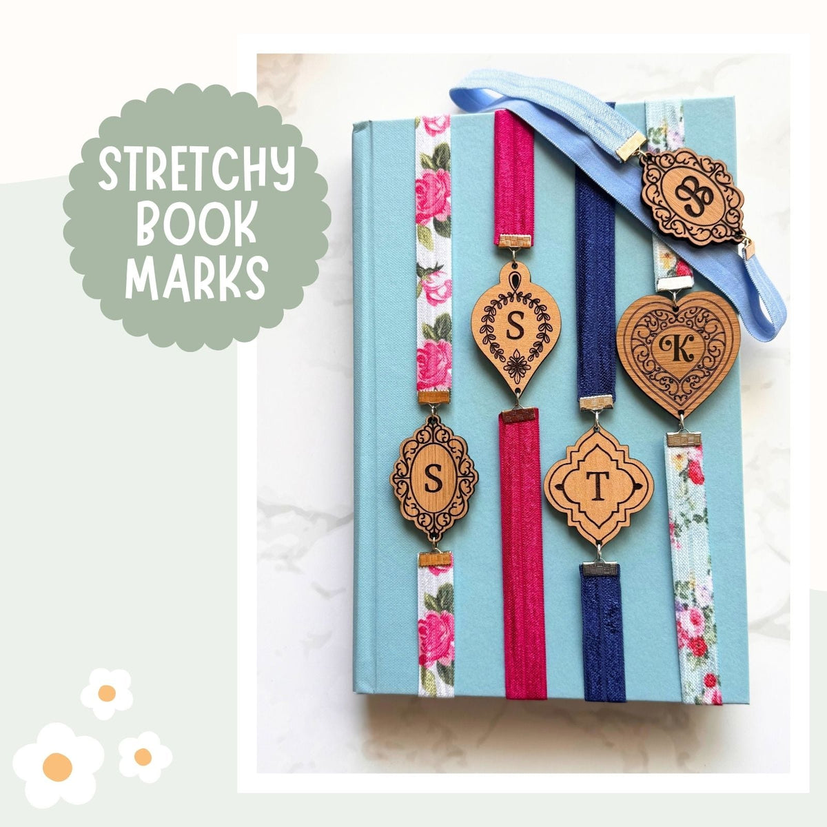 Personalized Stretchy Book Band Bookmark - Samantha Cade Collection