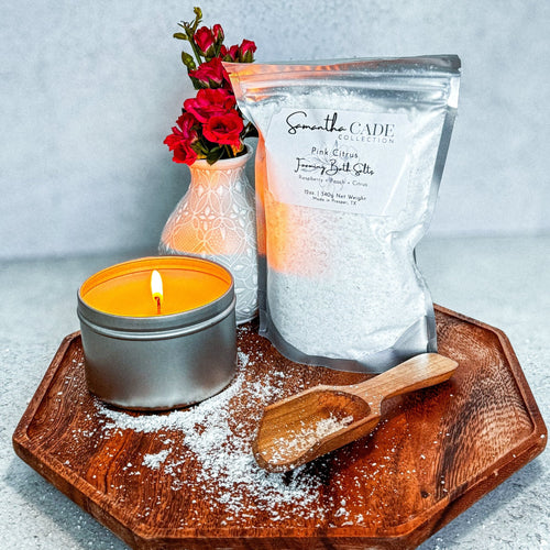 Pink Citrus Bath Salts 12oz. - Samantha Cade Collection