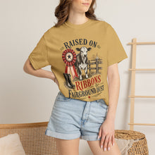 Load image into Gallery viewer, Raised on Ribbons &amp; Fairground Dust Comfort Colors Shirt, County Fair Western Graphic Tee - Samantha Cade Collection
