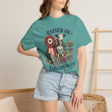 Load image into Gallery viewer, Raised on Ribbons &amp; Fairground Dust Comfort Colors Shirt, County Fair Western Graphic Tee - Samantha Cade Collection
