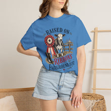 Load image into Gallery viewer, Raised on Ribbons &amp; Fairground Dust Comfort Colors Shirt, County Fair Western Graphic Tee - Samantha Cade Collection
