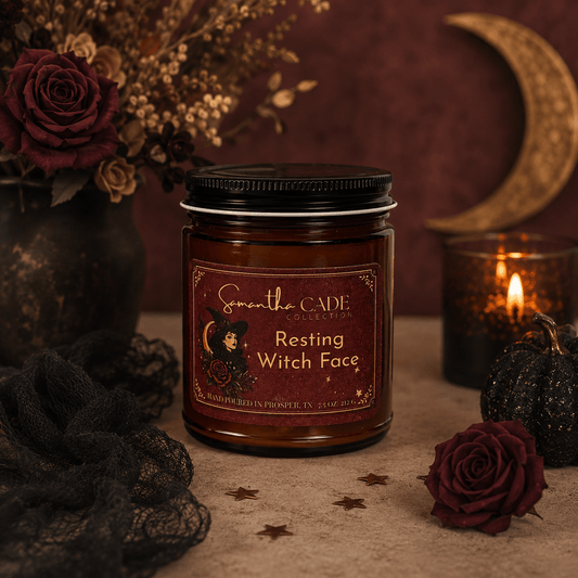 Resting Witch Face 7.5 oz Candle - Samantha Cade Collection