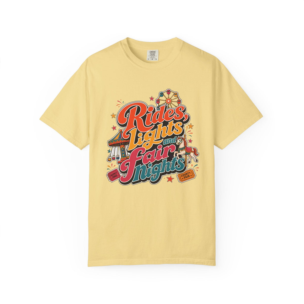 Rides Lights Fair Nights T-shirt | Carnival Ferris Wheel Graphic Tee - Samantha Cade Collection