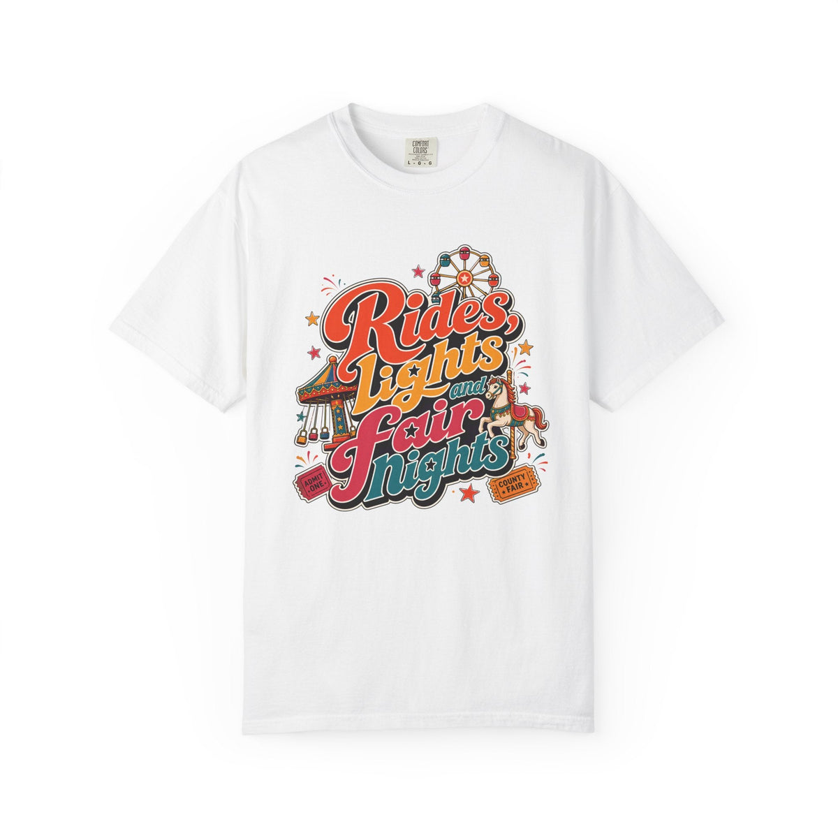 Rides Lights Fair Nights T-shirt | Carnival Ferris Wheel Graphic Tee - Samantha Cade Collection