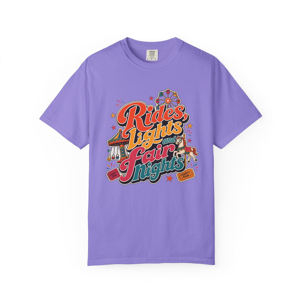 Rides Lights Fair Nights T-shirt | Carnival Ferris Wheel Graphic Tee - Samantha Cade Collection