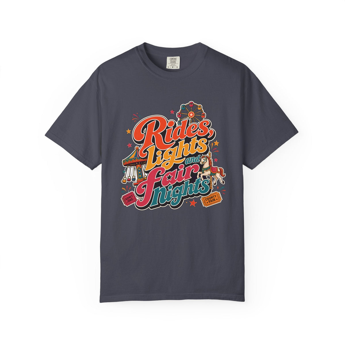 Rides Lights Fair Nights T-shirt | Carnival Ferris Wheel Graphic Tee - Samantha Cade Collection