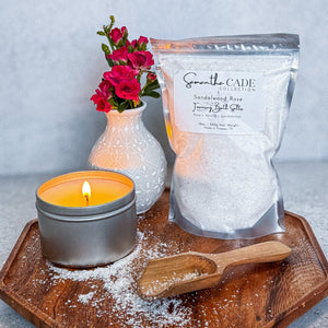 Sandalwood Rose Foaming Bath Salts 12 oz. - Samantha Cade Collection