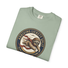 Load image into Gallery viewer, Sloth 'Arriving Lickety Split' Vintage Badge T-Shirt - Samantha Cade Collection
