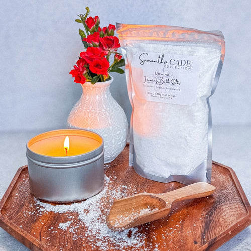 Unwind Foaming Bath Salts 12oz. - Samantha Cade Collection