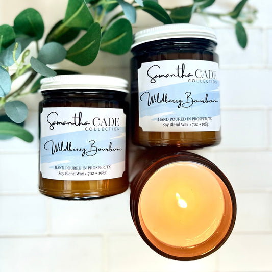 Wildberry Bourbon 7.5 oz Candle - Samantha Cade Collection