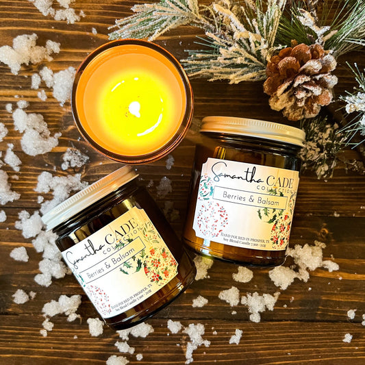 Berries and Balsam 7.5 oz candle - Samantha Cade Collection