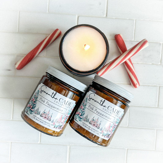 Pink Peppermint 7.5 oz Candle - Samantha Cade Collection
