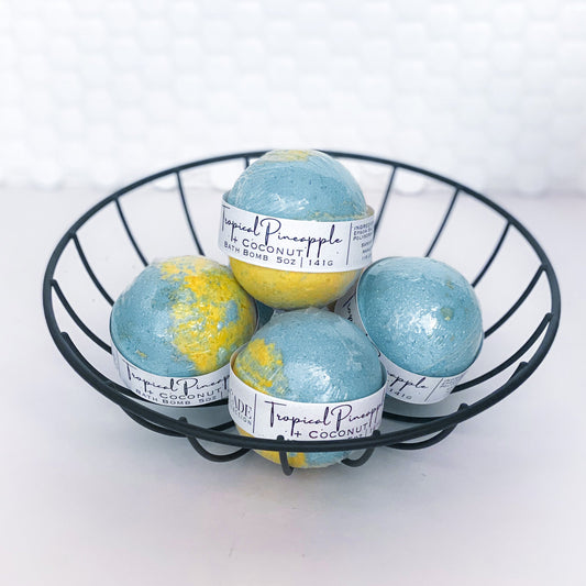Tropical Pineapple and Coconut 5oz Bath Bomb - Samantha Cade Collection