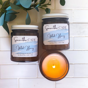 Wild Honey 7.5 oz Amber Jar Candle - Samantha Cade Collection